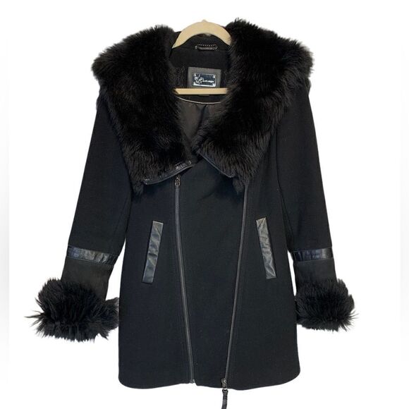 𝅺mackage Shearling and Fur Cashmere Jacket - Picture 1 of 14
